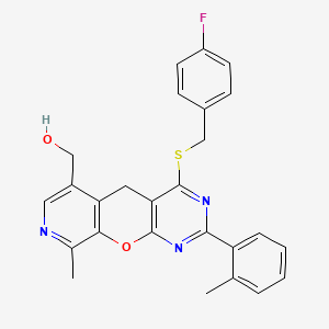 [4-[(4-fluorobenzyl)thio]-9-methyl-2-(2-methylphenyl)-5H-pyrido[4',3':5,6]pyrano[2,3-d]pyrimidin-6-yl]methanol