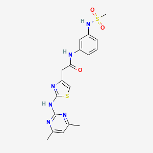 2-(2-((4,6-dimethylpyrimidin-2-yl)amino)thiazol-4-yl)-N-(3-(methylsulfonamido)phenyl)acetamide