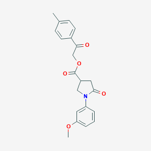 molecular formula C21H21NO5 B271154 2-(4-Methylphenyl)-2-oxoethyl 1-(3-methoxyphenyl)-5-oxo-3-pyrrolidinecarboxylate 