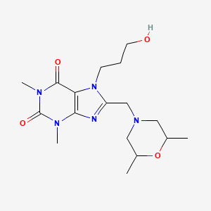 8-[(2,6-dimethylmorpholin-4-yl)methyl]-7-(3-hydroxypropyl)-1,3-dimethyl-3,7-dihydro-1H-purine-2,6-dione