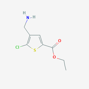 molecular formula C8H10ClNO2S B2711546 Ethyl 4-(aminomethyl)-5-chlorothiophene-2-carboxylate CAS No. 2114928-10-6