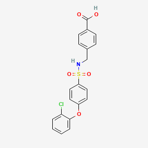 molecular formula C20H16ClNO5S B2711553 4-(((4-(2-氯苯氧)苯基)磺酰氨基)甲基)苯甲酸 CAS No. 727689-54-5