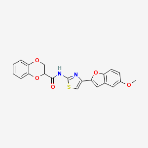 N-(4-(5-methoxybenzofuran-2-yl)thiazol-2-yl)-2,3-dihydrobenzo[b][1,4]dioxine-2-carboxamide