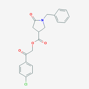 molecular formula C20H18ClNO4 B271156 2-(4-Chlorophenyl)-2-oxoethyl 1-benzyl-5-oxo-3-pyrrolidinecarboxylate 
