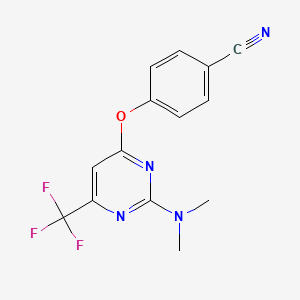4-{[2-(Dimethylamino)-6-(trifluoromethyl)-4-pyrimidinyl]oxy}benzenecarbonitrile