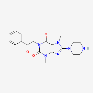 3,7-dimethyl-1-(2-oxo-2-phenylethyl)-8-(piperazin-1-yl)-1H-purine-2,6(3H,7H)-dione