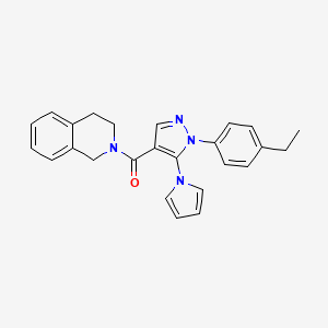 (3,4-dihydroisoquinolin-2(1H)-yl)(1-(4-ethylphenyl)-5-(1H-pyrrol-1-yl)-1H-pyrazol-4-yl)methanone