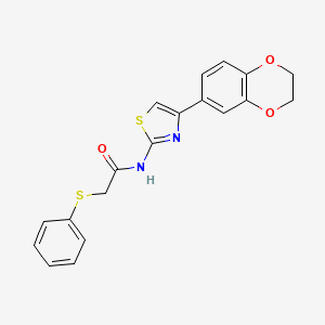 molecular formula C19H16N2O3S2 B2711584 N-[4-(2,3-dihydro-1,4-benzodioxin-6-yl)-1,3-thiazol-2-yl]-2-(phenylsulfanyl)acetamide CAS No. 895484-19-2