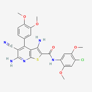 3,6-diamino-N-(4-chloro-2,5-dimethoxyphenyl)-5-cyano-4-(3,4-dimethoxyphenyl)thieno[2,3-b]pyridine-2-carboxamide