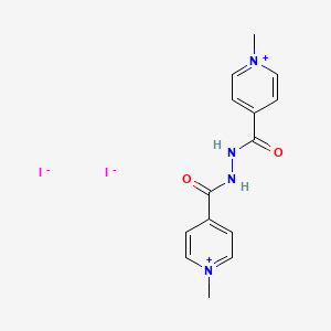 molecular formula C14H16I2N4O2 B2711590 1-methyl-4-[N'-(1-methylpyridin-1-ium-4-carbonyl)hydrazinecarbonyl]pyridin-1-ium diiodide CAS No. 103483-55-2