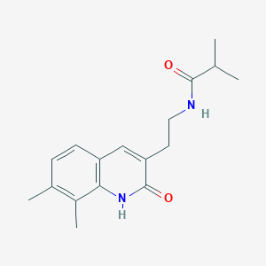 molecular formula C17H22N2O2 B2711598 N-(2-(7,8-dimethyl-2-oxo-1,2-dihydroquinolin-3-yl)ethyl)isobutyramide CAS No. 851407-94-8