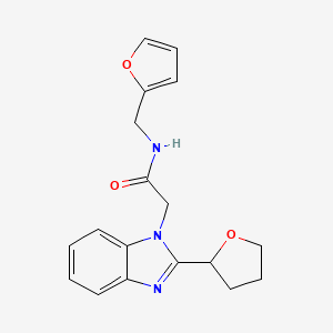 molecular formula C18H19N3O3 B2711601 N-(furan-2-ylmethyl)-2-[2-(tetrahydrofuran-2-yl)-1H-benzimidazol-1-yl]acetamide CAS No. 955273-17-3