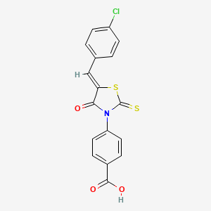 molecular formula C17H10ClNO3S2 B2711603 4-[(5Z)-5-[(4-chlorophenyl)methylidene]-4-oxo-2-sulfanylidene-1,3-thiazolidin-3-yl]benzoic acid CAS No. 305376-93-6