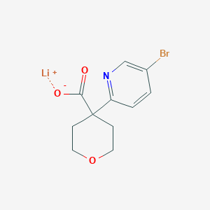 Lithium;4-(5-bromopyridin-2-yl)oxane-4-carboxylate