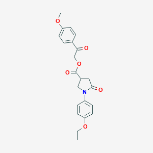 molecular formula C22H23NO6 B271161 2-(4-Methoxyphenyl)-2-oxoethyl 1-(4-ethoxyphenyl)-5-oxo-3-pyrrolidinecarboxylate 