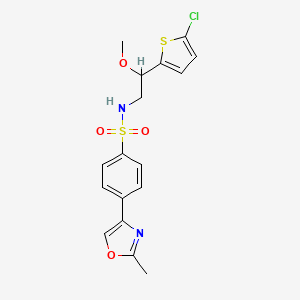 molecular formula C17H17ClN2O4S2 B2711611 N-(2-(5-chlorothiophen-2-yl)-2-methoxyethyl)-4-(2-methyloxazol-4-yl)benzenesulfonamide CAS No. 2034530-37-3