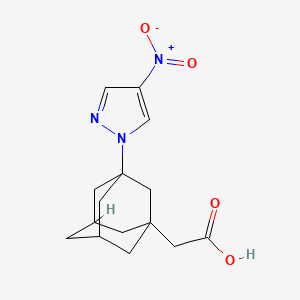 molecular formula C15H19N3O4 B2711612 [3-(4-Nitro-1H-pyrazol-1-yl)-1-adamantyl]acetic acid CAS No. 1004944-60-8