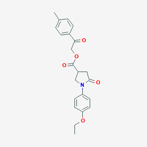molecular formula C22H23NO5 B271162 2-(4-Methylphenyl)-2-oxoethyl 1-(4-ethoxyphenyl)-5-oxo-3-pyrrolidinecarboxylate 