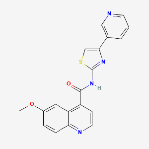 molecular formula C19H14N4O2S B2711620 6-methoxy-N-[4-(pyridin-3-yl)-1,3-thiazol-2-yl]quinoline-4-carboxamide CAS No. 2415586-98-8