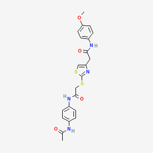 N-(4-acetamidophenyl)-2-((4-(2-((4-methoxyphenyl)amino)-2-oxoethyl)thiazol-2-yl)thio)acetamide