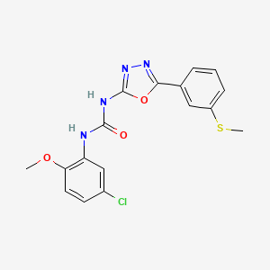 molecular formula C17H15ClN4O3S B2711639 1-(5-Chloro-2-methoxyphenyl)-3-(5-(3-(methylthio)phenyl)-1,3,4-oxadiazol-2-yl)urea CAS No. 1286724-51-3