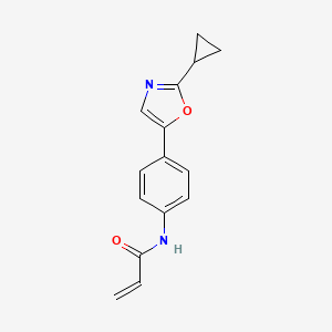 molecular formula C15H14N2O2 B2711645 N-[4-(2-Cyclopropyl-1,3-oxazol-5-yl)phenyl]prop-2-enamide CAS No. 2188733-90-4