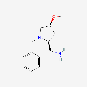 molecular formula C13H20N2O B2711648 [(2S,4S)-1-苄基-4-甲氧基吡咯啉-2-基]甲胺 CAS No. 2171176-74-0