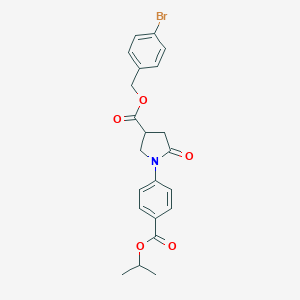 molecular formula C22H22BrNO5 B271166 4-Bromobenzyl 1-[4-(isopropoxycarbonyl)phenyl]-5-oxo-3-pyrrolidinecarboxylate 