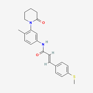 (E)-N-(4-methyl-3-(2-oxopiperidin-1-yl)phenyl)-3-(4-(methylthio)phenyl)acrylamide