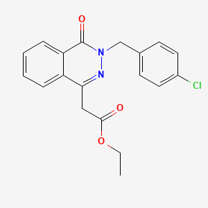 molecular formula C19H17ClN2O3 B2711678 乙酸-2-[3-(4-氯苄基)-4-氧代-3,4-二氢-1-苯并噻唑啉-1-基]酯 CAS No. 866151-32-8