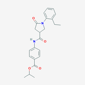 molecular formula C23H26N2O4 B271168 Isopropyl 4-({[1-(2-ethylphenyl)-5-oxo-3-pyrrolidinyl]carbonyl}amino)benzoate 