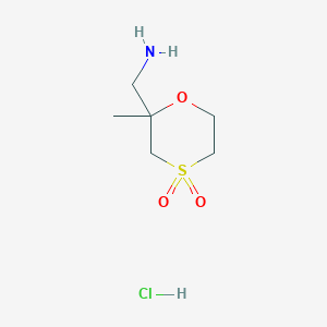 (2-Methyl-4,4-dioxo-1,4-oxathian-2-yl)methanamine;hydrochloride