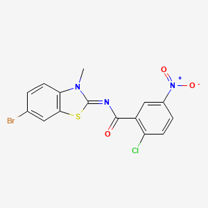 (E)-N-(6-bromo-3-methylbenzo[d]thiazol-2(3H)-ylidene)-2-chloro-5-nitrobenzamide