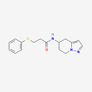 molecular formula C16H19N3OS B2711685 3-(phenylthio)-N-(4,5,6,7-tetrahydropyrazolo[1,5-a]pyridin-5-yl)propanamide CAS No. 2034588-10-6
