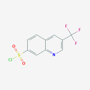 molecular formula C10H5ClF3NO2S B2711686 3-(Trifluoromethyl)quinoline-7-sulfonyl chloride CAS No. 1956332-63-0