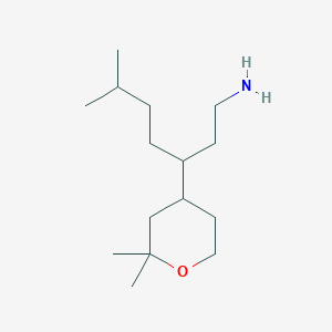 molecular formula C15H31NO B2711696 3-(2,2-dimethyltetrahydro-2H-pyran-4-yl)-6-methylheptan-1-amine CAS No. 859866-67-4