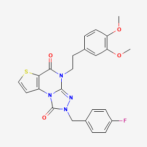 molecular formula C24H21FN4O4S B2711697 4-(3,4-dimethoxyphenethyl)-2-(4-fluorobenzyl)thieno[2,3-e][1,2,4]triazolo[4,3-a]pyrimidine-1,5(2H,4H)-dione CAS No. 1358429-77-2