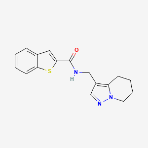 molecular formula C17H17N3OS B2711704 N-((4,5,6,7-tetrahydropyrazolo[1,5-a]pyridin-3-yl)methyl)benzo[b]thiophene-2-carboxamide CAS No. 2034454-37-8