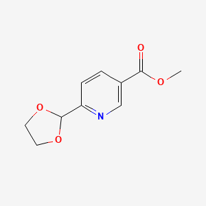 molecular formula C10H11NO4 B2711711 Methyl 6-(1,3-dioxolan-2-YL)nicotinate CAS No. 849662-01-7