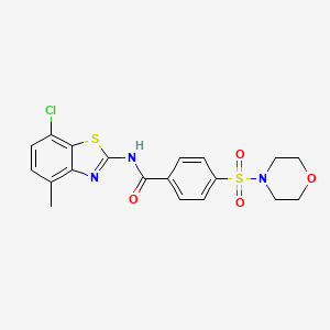 molecular formula C19H18ClN3O4S2 B2711721 N-(7-chloro-4-methylbenzo[d]thiazol-2-yl)-4-(morpholinosulfonyl)benzamide CAS No. 896675-84-6