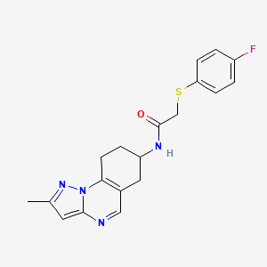 2-[(4-fluorophenyl)sulfanyl]-N-{2-methyl-6H,7H,8H,9H-pyrazolo[1,5-a]quinazolin-7-yl}acetamide