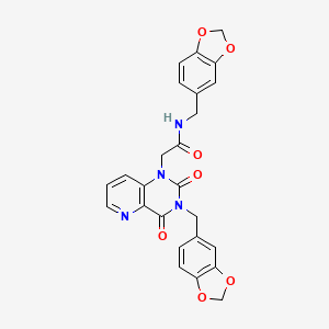 molecular formula C25H20N4O7 B2711724 N-(1,3-benzodioxol-5-ylmethyl)-2-[3-(1,3-benzodioxol-5-ylmethyl)-2,4-dioxo-3,4-dihydropyrido[3,2-d]pyrimidin-1(2H)-yl]acetamide CAS No. 921543-23-9
