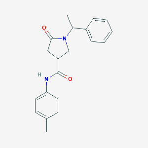 molecular formula C20H22N2O2 B271173 N-(4-methylphenyl)-5-oxo-1-(1-phenylethyl)pyrrolidine-3-carboxamide 