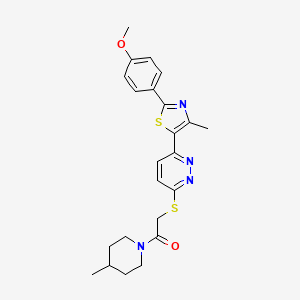 2-((6-(2-(4-Methoxyphenyl)-4-methylthiazol-5-yl)pyridazin-3-yl)thio)-1-(4-methylpiperidin-1-yl)ethanone