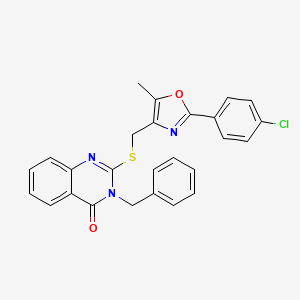 molecular formula C26H20ClN3O2S B2711748 3-benzyl-2-(((2-(4-chlorophenyl)-5-methyloxazol-4-yl)methyl)thio)quinazolin-4(3H)-one CAS No. 1114827-70-1