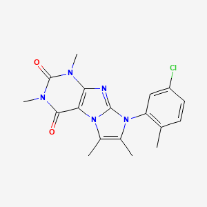 molecular formula C18H18ClN5O2 B2711753 6-(5-Chloro-2-methylphenyl)-2,4,7,8-tetramethylpurino[7,8-a]imidazole-1,3-dione CAS No. 899383-45-0