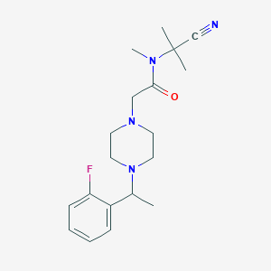 molecular formula C19H27FN4O B2711758 N-(1-cyano-1-methylethyl)-2-{4-[1-(2-fluorophenyl)ethyl]piperazin-1-yl}-N-methylacetamide CAS No. 1311976-03-0