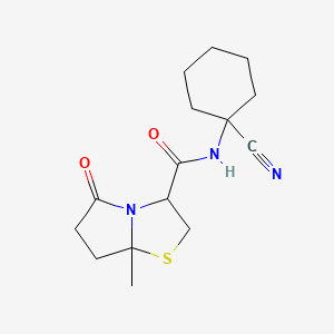 molecular formula C15H21N3O2S B2711762 N-(1-cyanocyclohexyl)-7a-methyl-5-oxo-hexahydropyrrolo[2,1-b][1,3]thiazole-3-carboxamide CAS No. 1623194-72-8