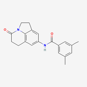 molecular formula C20H20N2O2 B2711767 3,5-二甲基-N-(4-氧代-2,4,5,6-四氢-1H-吡咯并[3,2,1-ij]喹啉-8-基)苯甲酰胺 CAS No. 903273-94-9