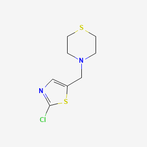 molecular formula C8H11ClN2S2 B2711769 4-[(2-氯-1,3-噻唑-5-基)甲基]硫代吗啉 CAS No. 677749-63-2